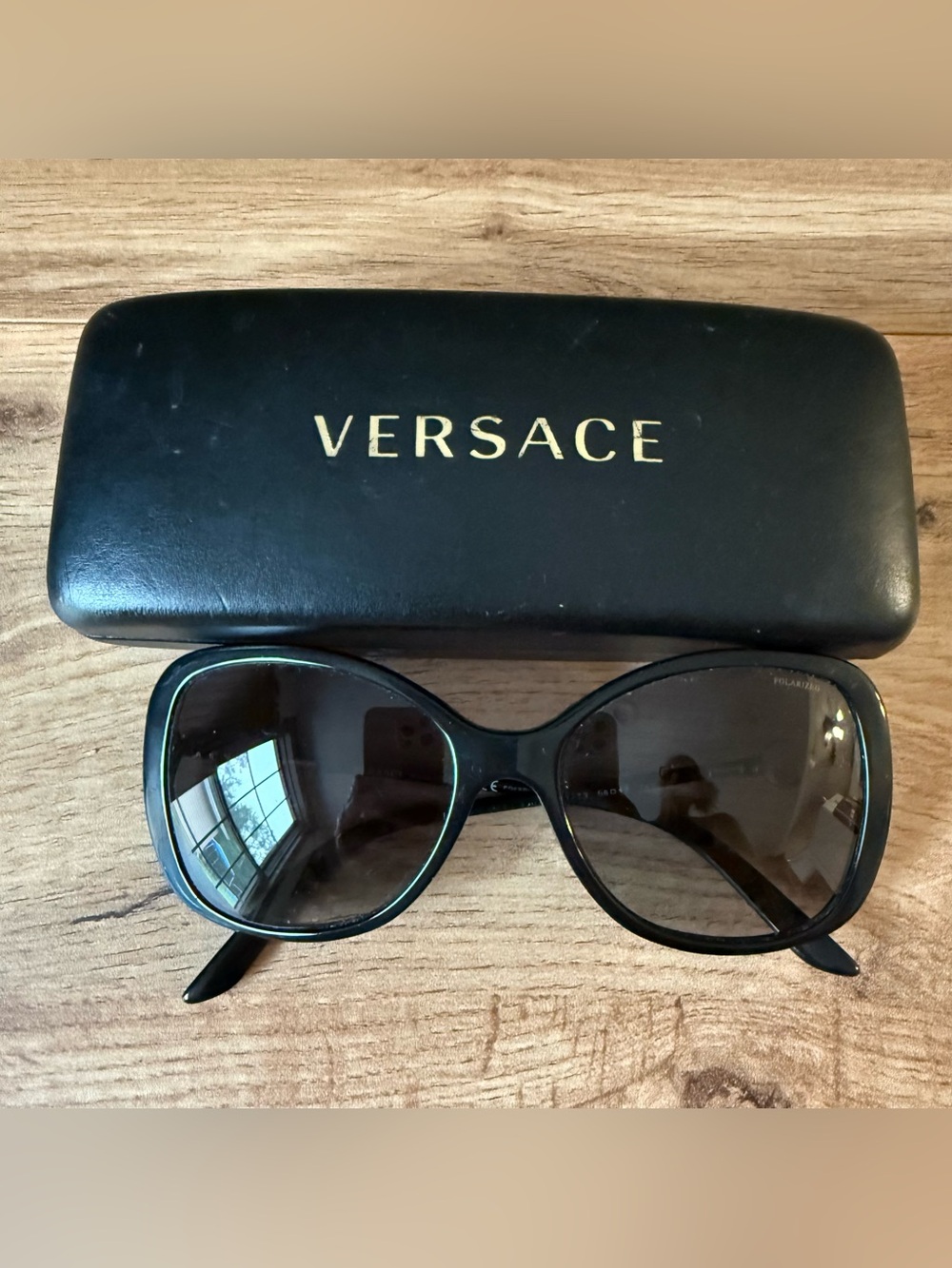 VERSACE 4303 GB1/T3 58mm Black Gold Butterfly Sunglasses Italy Women’s Designer
